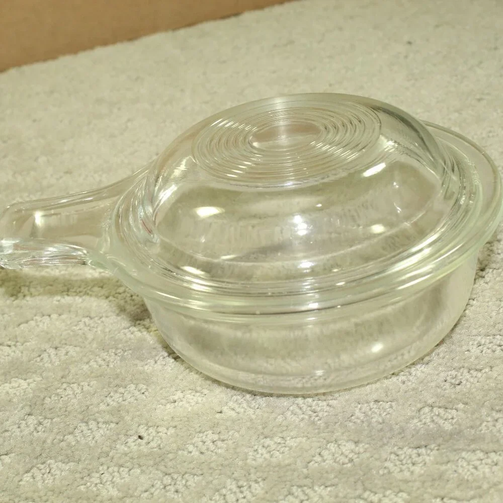 Vtg Pyrex # 601-B & C Clear Glass Grab It Covered 550L Baking Dish & Lid